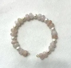 モルガナイト(ピンクアクアマリン・ベリル)と淡水パールのブレスレット