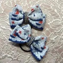 ボートと星のリボンヘアゴム