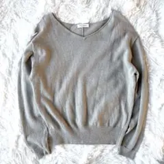 BEAUTY&YOUTH✨カシミヤ混 アンゴラ混 ニット 薄手 ラメ入り グレー