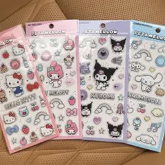 【正規品】ペタメロウステッカー キティ マイメロ クロミ シナモン4点セット