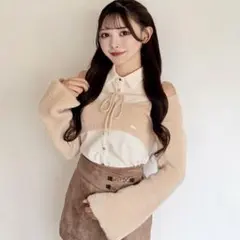 nomae シャツレイヤードシャギーニット