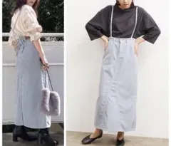 新品 ViS Lee 別注 コーデュロイ サスペンダースカート 定価9790円M