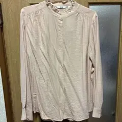 UNIQLO フリルブラウス　サイズＬ　ピンク　新品