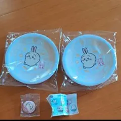 ちいかわ くら寿司コラボ 皿 缶バッジ うさぎ　シーサー