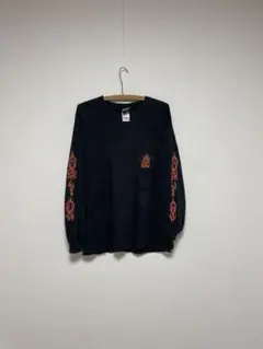 USA製Harley Davidson ファイヤー フレイム 袖プリ長袖Tシャツ
