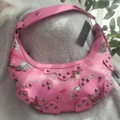 Ed Hardy エドハーディー ハーフムーンバッグ ショルダーバッグ ピンク