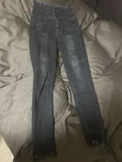 EMODAブラック ダークグレー ハイウエスト スキニーデニム