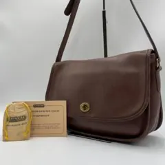 良品 COACH ショルダーバッグ レザー ブラウン オールドコーチ