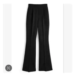 センタープレスフレアパンツ　【fo2251】ブラック mサイズ