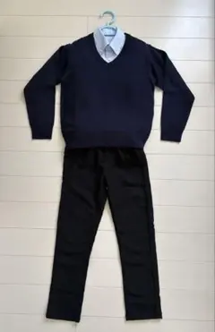 フォーマルセット 130cm ネイビー・水色・黒パンツ