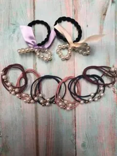 H7ヘアアクセサリー　ヘアゴム 大人 シンプル輪ゴム 髪留め 髪飾り 8点セット