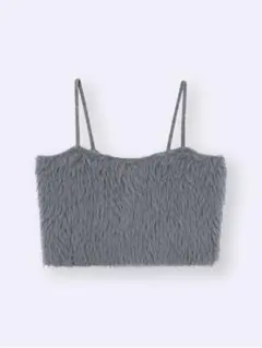 GU グレー ファーキャミソール（ビスチェ）XS