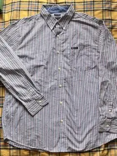 CHAPS/EASY CARE 長袖シャツ ストライプ ボタンダウン