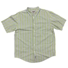 90s CHAPS チャップス 半袖シャツ ストライプ L ラルフローレン