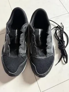 ミズノ25.5ブラック メッシュ ランニングシューズ
