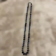 青紫ガラスビーズロングネックレス