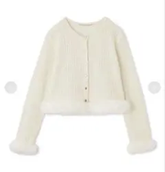 CELFORD ケーブルニットファーカーデ