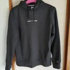 TOMMY JEANS グレー フード付きパーカー L
