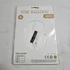 風船 ナンバー バルーン 40インチ アルミバルーン 6 ホワイト