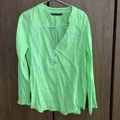 ZARA BASIC 長袖シャツ ライトグリーンのサムネイル