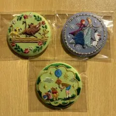 ディズニー 刺繍缶バッジ　第1弾　プーさん　アナ雪　ライオンキング