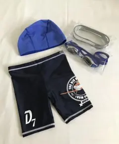 プレーンズ　水着　120 キャップ　ゴーグル　3点セット　キッズ
