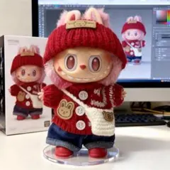 大人気ラブブ洋服 ラブブぬいぐるみ着17cm ぬい服　着せ替え服 5点セット