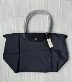 Longchamp フラップ・ハンドル Wブラック ナイロン ルプリアージュ　L