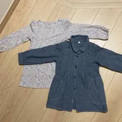 無印良品デニムシャツ＆花柄チュニック2枚セット秋春向き
