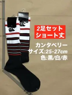 2足組《カンタベリー/25-27cm》ラグビーソックス ショート丈_296-3
