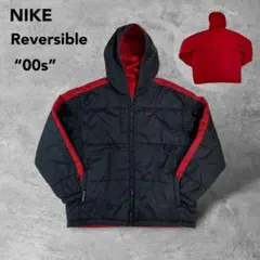 レアモデル00sナイキ中綿リバーシブルジャケットナイロンフリース赤黒