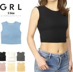 GRL パッド付きタンクトップ グレイル y2k 黒　ショート丈　ブラック　sのサムネイル