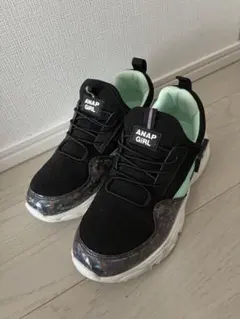 ANAP GIRL スニーカー ブラック ミントグリーン　23.0cmスリッポン