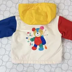 ミキハウス くま刺繍　フード付きアウター 80
