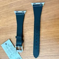 新品　Apple Watch用 ブラックレザーバンド