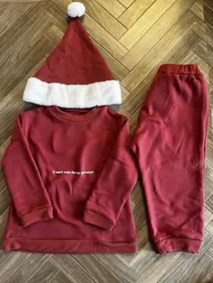 スリーコインズ　赤いフリースセットアップ サンタ帽子付き