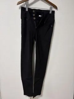 ブラックスキニーパンツ Lサイズ ボタン付き