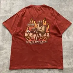 【USA製】ハーレーダビッドソン 表記XL 両面プリント バイク Tシャツ