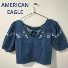 アメリカンイーグル　デニム　ブラウス　刺繍のサムネイル