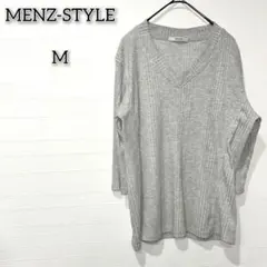 メンズスタイル 【M】 トップス カットソー Vネック 大人 シンプル 無地