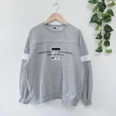 【フィラ】トレーナー スウェット 長袖 ロゴ刺繍 プルオーバー ゆったり（S）