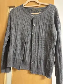 グレー リブ編み カーディガン Mサイズ