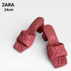 ZARA ザラ ピンク ミュール 24 キルティング 韓国風 映えトレンド