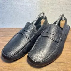 【美品】PRADA コインローファー シボ加工 ブラック ロゴ入 5:24.0㎝のサムネイル