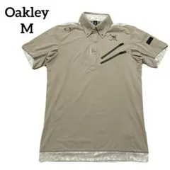 ⭐️OAKYEY オークリー　ゴルフ半袖ポロシャツ　スカル　ベージュ M＊548