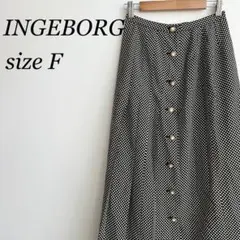インゲボルグ INGEBORG ピンクハウス ロングスカート ドット フレア