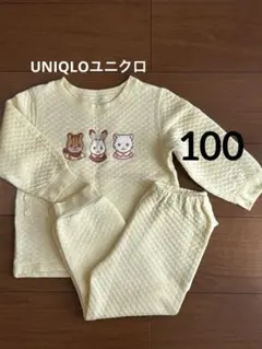 【美品】UNIQLOシルバニアシリーズ キッズパジャマ キルティング長袖100