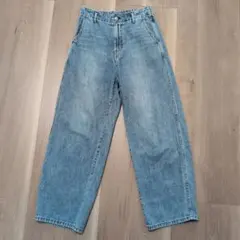 グローバルワーク GOODデニムバギーパンツ Lサイズ ライトブルー