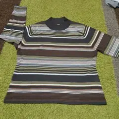 ストライプデザイン 3L ニットセーター