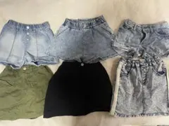ミニスカートハーフパンツ6点セット120ラブトキMPSGAPデニムカーゴまとめ売
